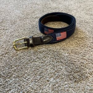 Vineyard Vines Navy Belt with American Flag